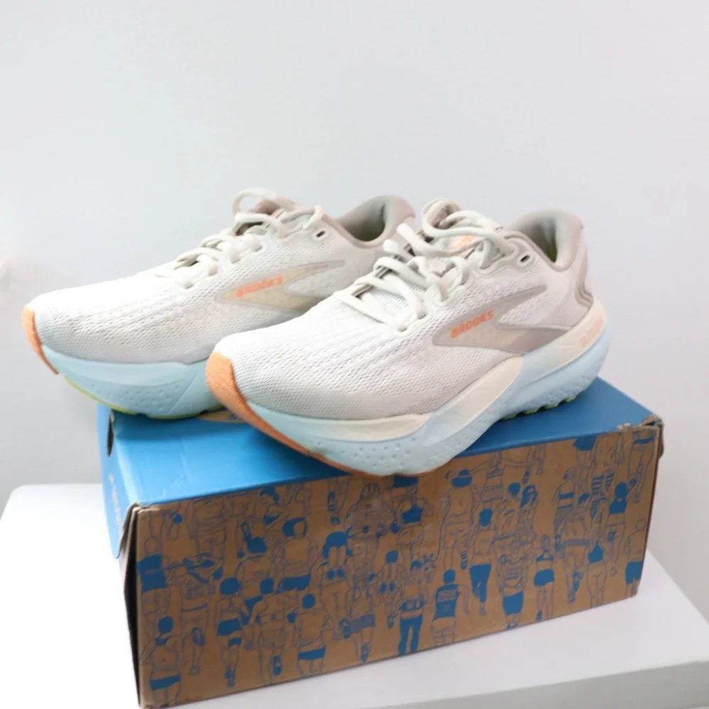 Brooks Women's Sneakers in Cream and Orange - Picture 2 of 16